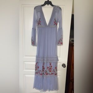 Gianni Bini Lavender Floral Embroidered Dress